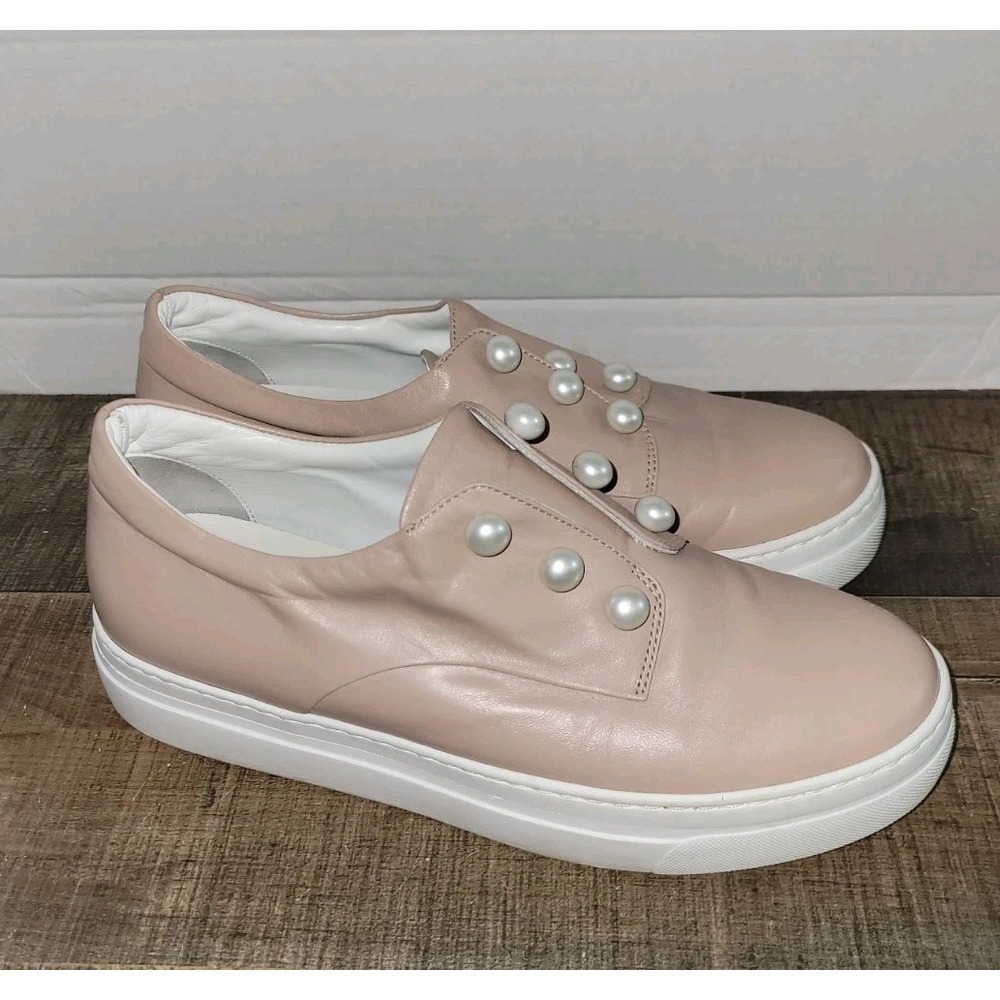 Lewit Pink Leather‎ Pearl Detail Sneakers US 9.5 EU39/40